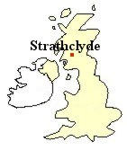 Map of Great Britain showing the location of Strathclyde, Scotland