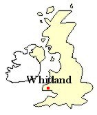 Map of Great Britain showing the location of Whitland, Carmarthenshire