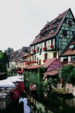 Photograph of a typical town of Alsace, France